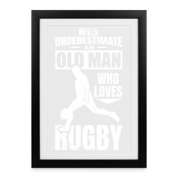 Grandfather rugby player - Framed poster (27 × 37 cm) - black - Front