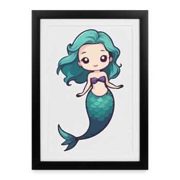 Sirène - Affiche encadrée (27 × 37 cm) - noir - Devant
