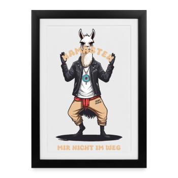 Lama de karaté drôle - Affiche encadrée (27 × 37 cm) - noir - Devant