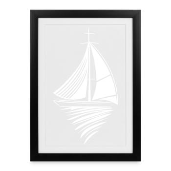 Sailboat Sailing Boat - Framed poster (27 × 37 cm) - black - Front