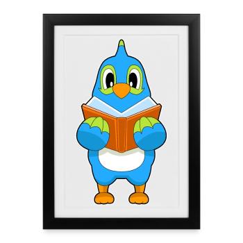 Livre de nerds perroquets - Affiche encadrée (27 × 37 cm) - noir - Devant