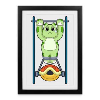 Culturisme Turtle Culturiste Culturisme - Affiche encadrée (27 × 37 cm) - noir - Devant