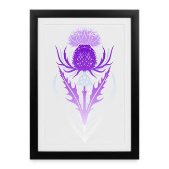 Thistle with Triquetra - Framed poster (27 × 37 cm) - black - Front