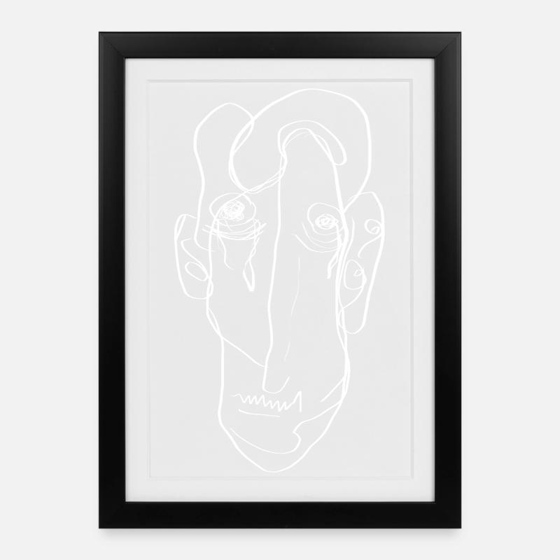 Abstract Face - Framed poster (27 × 37 cm) - black