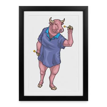Bull Dart Dart - Affiche encadrée (27 × 37 cm) - noir - Devant