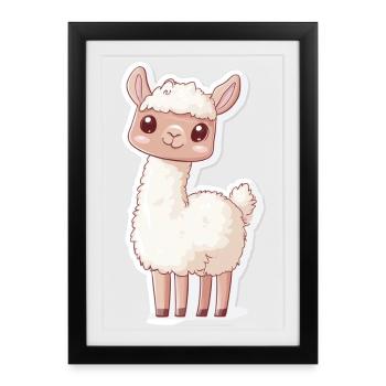 Llama Alpaca Llama Animal Gift - Framed poster (27 × 37 cm) - black - Front