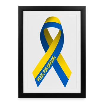 Ruban de la Paix pour l’Ukraine - Affiche encadrée (27 × 37 cm) - noir - Devant