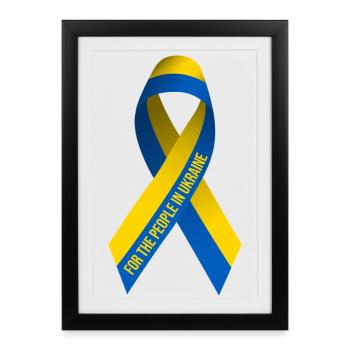 Signe de paix pour le peuple ukrainien - Affiche encadrée (27 × 37 cm) - noir - Devant