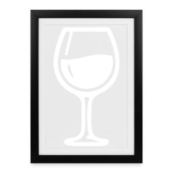 wine glass symbol wine - Framed poster (27 × 37 cm) - black - Front
