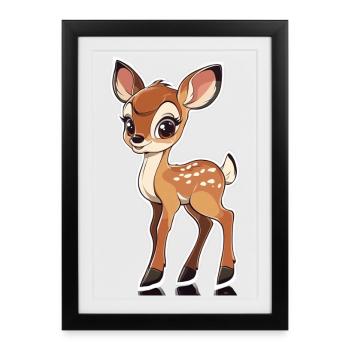 roe deer - Framed poster (27 × 37 cm) - black - Front