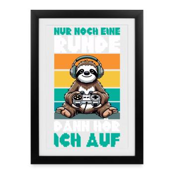 Just one more round then I'll stop sloth - Framed poster (27 × 37 cm) - black - Front