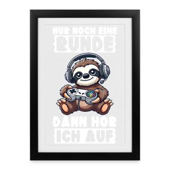 Just one more round then I'll stop sloth - Framed poster (27 × 37 cm) - black - Front