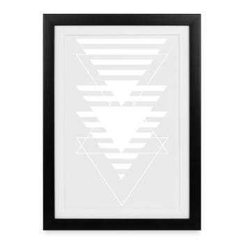 Layered Triangle Geometric Pattern - Framed poster (27 × 37 cm) - black - Front