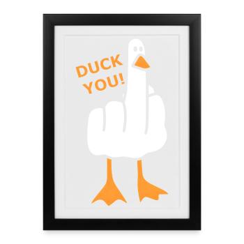 Vilain canard - Canard toi ! - Affiche encadrée (27 × 37 cm) - noir - Devant