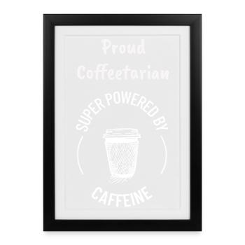 Proud Coffeetarian Circular Badge - Framed poster (27 × 37 cm) - black - Front
