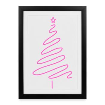Arbre de Noël Femmes Fête de Noël Festif - Affiche encadrée (27 × 37 cm) - noir - Devant