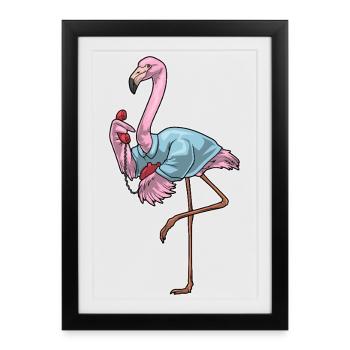 Flamingo Secretary Telephone Office - Framed poster (27 × 37 cm) - black - Front
