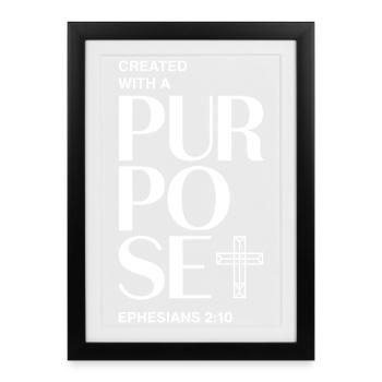 Purposeful Faith Cross Design - Framed poster (27 × 37 cm) - black - Front