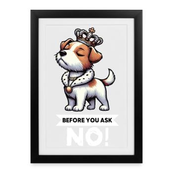 Before You Ask Jack Russel terrier Jack russel dog - Framed poster (27 × 37 cm) - black - Front