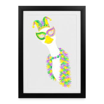 Masque d’oiseau de carnaval - Affiche encadrée (27 × 37 cm) - noir - Devant