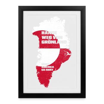 Hands off Greenland (Greenland Edition) - Framed poster (27 × 37 cm) - black - Front