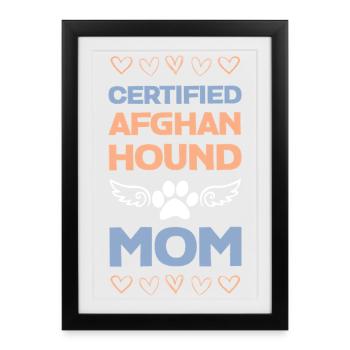 Maman de chien afghan certifiée - Affiche encadrée (27 × 37 cm) - noir - Devant