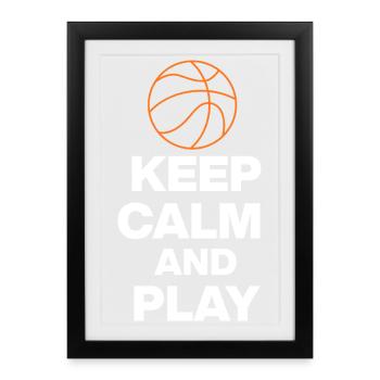 KEEP CALM AND PLAY BASKETBALL, BB GIFT FANS - Framed poster (27 × 37 cm) - black - Front