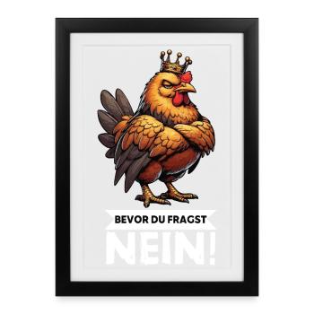 Avant que vous ne demandiez pas de poulets, poulet, amoureux du poulet - Affiche encadrée (27 × 37 cm) - noir - Devant