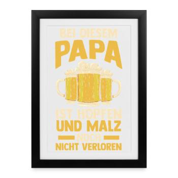 Bière, fête des pères, papa, papa - Affiche encadrée (27 × 37 cm) - noir - Devant