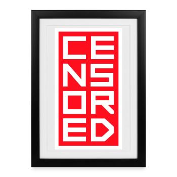 Censored Funny Statement Freedom Logo - Framed poster (27 × 37 cm) - black - Front