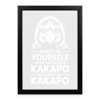 Kakapo Sprüche Kakapos Lustiges Kakapo Geschenk - Gerahmtes Poster (27 × 37 cm) - Schwarz - Vorne