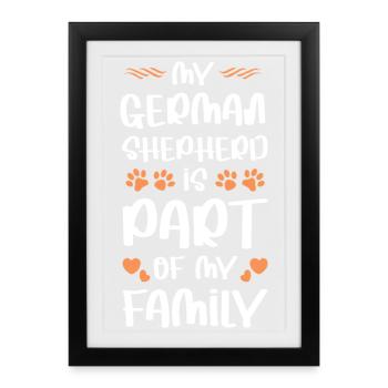 Berger allemand – Membre de la famille - Affiche encadrée (27 × 37 cm) - noir - Devant
