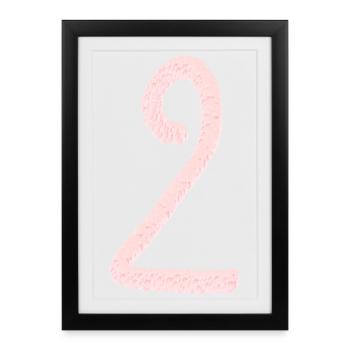 Chiffre 2 - Affiche encadrée (27 × 37 cm) - noir - Devant