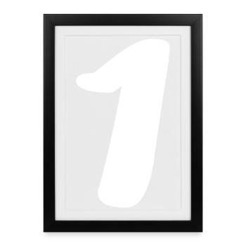 1. 1 AN. 1er ANNIVERSAIRE. ANNIVERSAIRE 1 AN - Affiche encadrée (27 × 37 cm) - noir - Devant