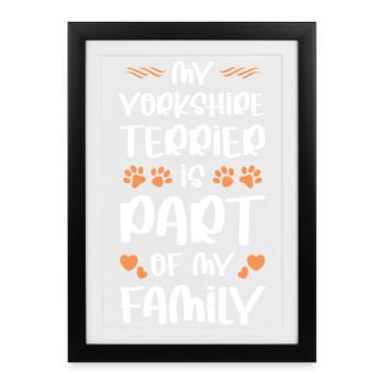 Mon membre de la famille Yorkshire Terrier - Affiche encadrée (27 × 37 cm) - noir - Devant