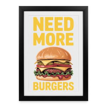 Cadeau de restauration rapide burger de restauration rapide - Affiche encadrée (27 × 37 cm) - noir - Devant
