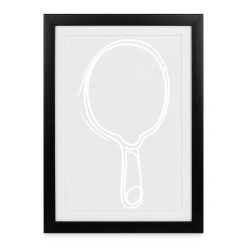 Tirage de raquette de tennis de table - Affiche encadrée (27 × 37 cm) - noir - Devant