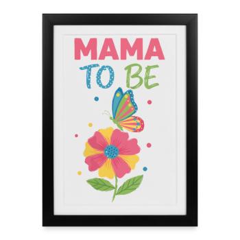 Révélation du sexe Maman pour être la mère de la baby shower Papa - Affiche encadrée (27 × 37 cm) - noir - Devant
