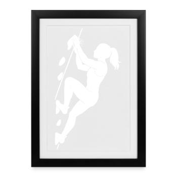 Silhouette athlétique du bloc - Affiche encadrée (27 × 37 cm) - noir - Devant