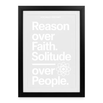 La raison avant la foi La solitude plutôt que les gens - Affiche encadrée (27 × 37 cm) - noir - Devant