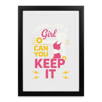 T-shirt Girl Power Gym - Affiche encadrée (27 × 37 cm) - noir - Devant