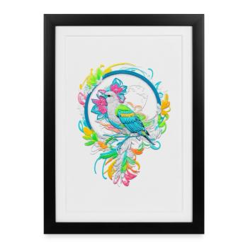 Oiseau - Affiche encadrée (27 × 37 cm) - noir - Devant