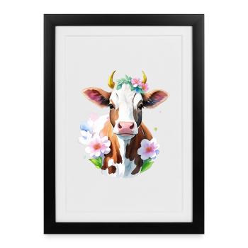 Petite vache - Affiche encadrée (27 × 37 cm) - noir - Devant