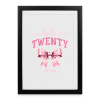 Hello Twenty 20 Years Is 2006 Birthday Knot - Framed poster (27 × 37 cm) - black - Front