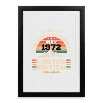 Mai 1972 - May 1972 - Affiche encadrée (27 × 37 cm) - noir - Devant