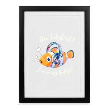 Ne dérangez pas ! Je suis dans ma bulle - Affiche encadrée (27 × 37 cm) - noir - Devant