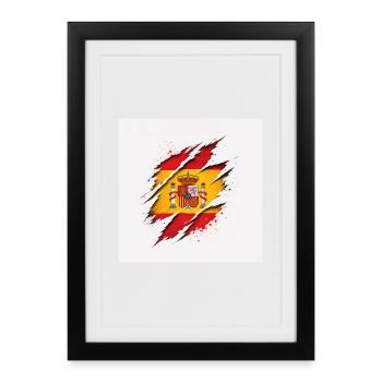 Espagne Vintage Color Design Style rétro - Affiche encadrée (27 × 37 cm) - noir - Devant