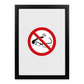 Smart glasses prohibited - Framed poster (27 × 37 cm) - black - Front