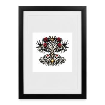Crown Tree of Skulls - Framed poster (27 × 37 cm) - black - Front