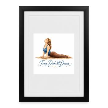 Du crépuscule à l’aube : Yoga - Affiche encadrée (27 × 37 cm) - noir - Devant